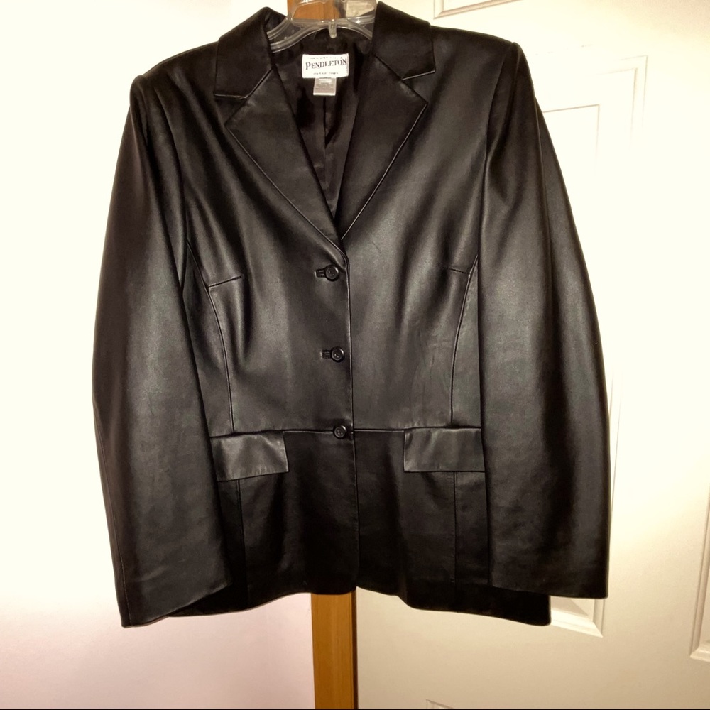 Pendleton 100% Black Leather Jacket - image 1